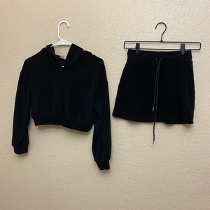 Paperoc super cute set with cropped hoodie and mini skirt
